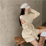 ストラップレスハイネックセーターワンピース