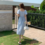 パフスリーブフラワーワンピース