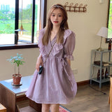 パープルフリルワンピース