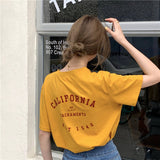 Californiaバックレター半袖Tシャツ