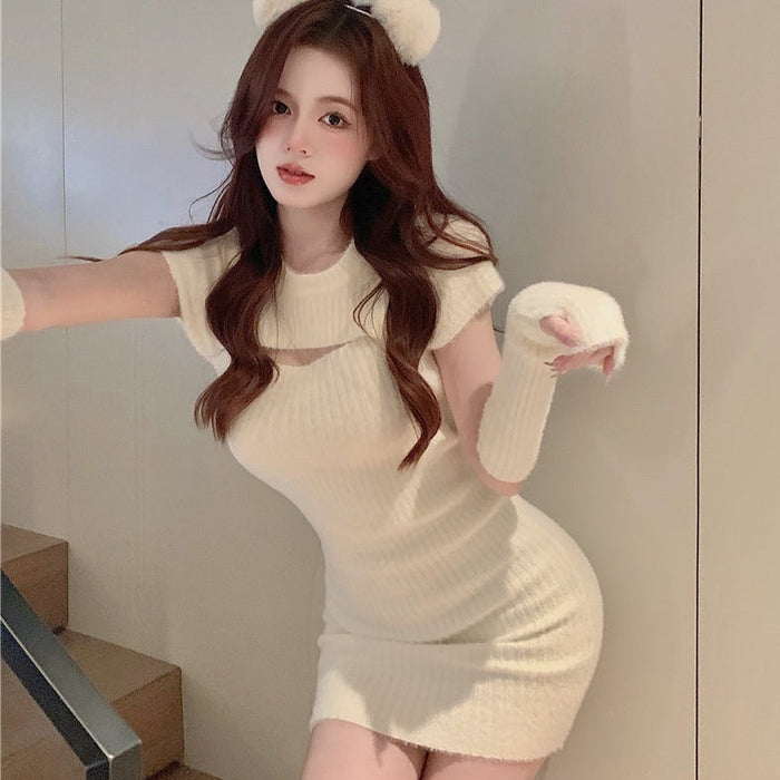 ワンピース __yuzu_ 配色ラインニットワンピース | PROPORTION BODY DRESSING