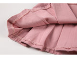 ピンクデニムオーバーオールスカート
