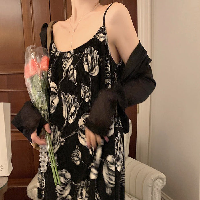 モノトーン花柄キャミワンピース – ByU