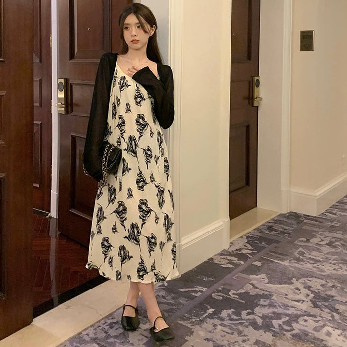 花柄　キャミワンピース　モノトーン　白黒 楽天市場】≪ 特別セール ≫キャミワンピース レディース 花柄 総柄