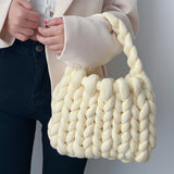 【8色展開】もこもこ手編みハンドバッグ