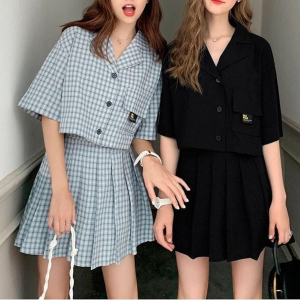 ショートジャケット+プリーツミニスカートセットアップ – ByU